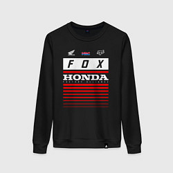 Свитшот хлопковый женский Honda racing, цвет: черный