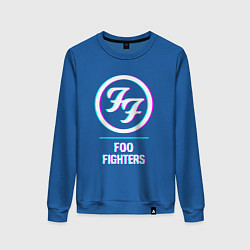 Свитшот хлопковый женский Foo Fighters glitch rock, цвет: синий