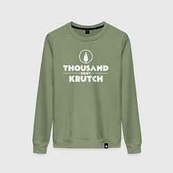Свитшот хлопковый женский Thousand Foot Krutch белое лого, цвет: авокадо