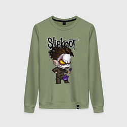 Свитшот хлопковый женский Slipknot - art, цвет: авокадо