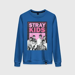 Свитшот хлопковый женский Stray Kids boy band, цвет: синий