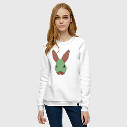 Свитшот хлопковый женский Лоскутный кролик, цвет: белый — фото 2