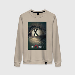 Свитшот хлопковый женский X - Files poster, цвет: миндальный