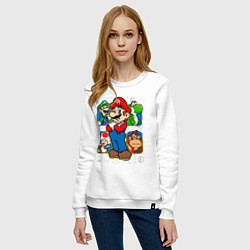 Свитшот хлопковый женский Супер Марио, цвет: белый — фото 2