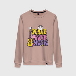 Женский свитшот Мир любовь и музыка