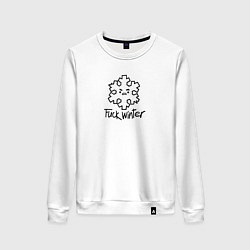 Свитшот хлопковый женский Снежинка ненавидящая зиму, цвет: белый