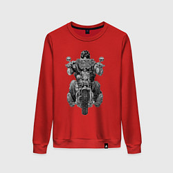 Свитшот хлопковый женский Ride biker, цвет: красный
