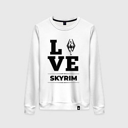 Свитшот хлопковый женский Skyrim love classic, цвет: белый