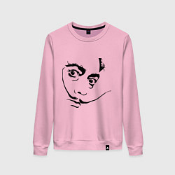 Свитшот хлопковый женский Salvador Domingo Felipe Jacinto Dali, цвет: светло-розовый
