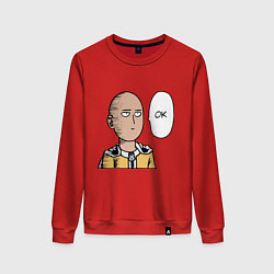 Свитшот хлопковый женский Saitama - OK, цвет: красный