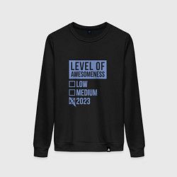 Свитшот хлопковый женский Level 2023, цвет: черный