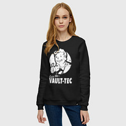 Свитшот хлопковый женский Vault boy - join the vault tec, цвет: черный — фото 2