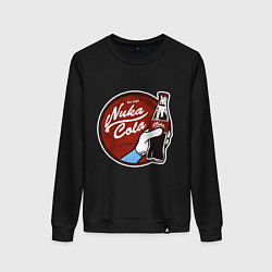 Свитшот хлопковый женский Nuka cola sticker, цвет: черный