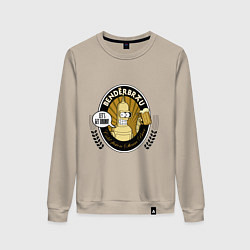 Свитшот хлопковый женский Benderbrau - lets get drunk, цвет: миндальный