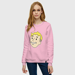 Свитшот хлопковый женский Vault boy head, цвет: светло-розовый — фото 2