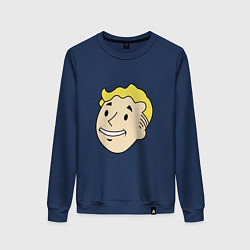 Свитшот хлопковый женский Vault boy head, цвет: тёмно-синий