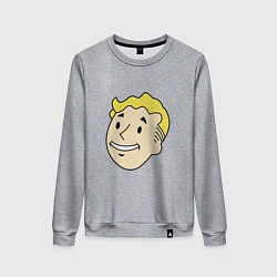 Свитшот хлопковый женский Vault boy head, цвет: меланж