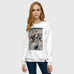 Свитшот хлопковый женский Stray Kids Maxident, цвет: белый — фото 2