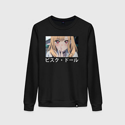 Свитшот хлопковый женский Марин Китагава аниме, цвет: черный