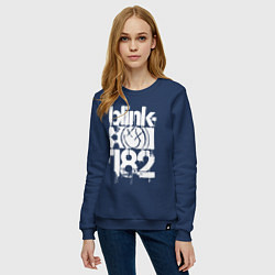 Свитшот хлопковый женский Stencil white logo, цвет: тёмно-синий — фото 2