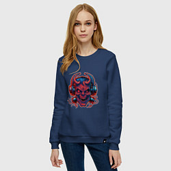 Свитшот хлопковый женский Rock Scull, цвет: тёмно-синий — фото 2