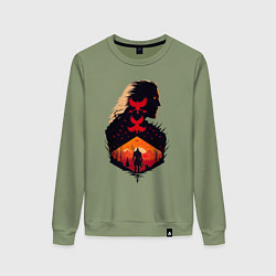 Свитшот хлопковый женский Геральт из Ривии, цвет: авокадо