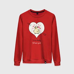 Свитшот хлопковый женский Im so ducky to have you, цвет: красный