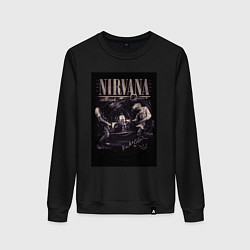 Свитшот хлопковый женский Nirvana live, цвет: черный