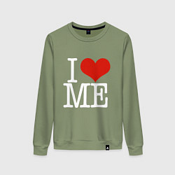 Свитшот хлопковый женский I love me, цвет: авокадо