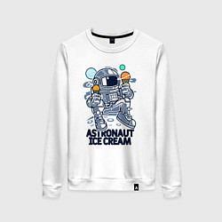Свитшот хлопковый женский Мороженое для космонавта, цвет: белый