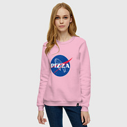 Свитшот хлопковый женский Nasa - pizza, цвет: светло-розовый — фото 2