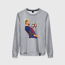Свитшот хлопковый женский Messi Barcelona, цвет: меланж