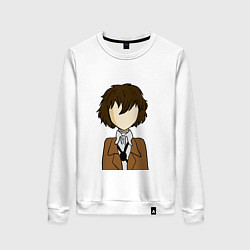 Свитшот хлопковый женский Дазай Осаму, цвет: белый