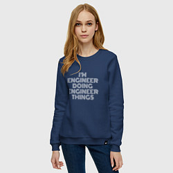 Свитшот хлопковый женский Im engineer doing engineer things, цвет: тёмно-синий — фото 2