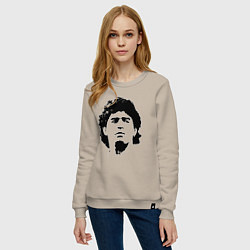 Свитшот хлопковый женский Face Maradona, цвет: миндальный — фото 2