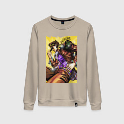 Свитшот хлопковый женский Джотаро Куджо - JoJo Bizarre Adventure, цвет: миндальный