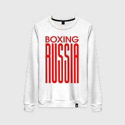 Свитшот хлопковый женский Бокс Российская сборная, цвет: белый