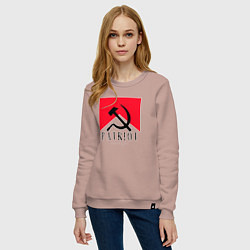 Свитшот хлопковый женский USSR Patriot, цвет: пыльно-розовый — фото 2