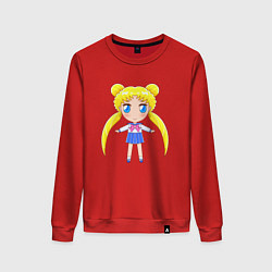 Свитшот хлопковый женский Sailor moon chibi, цвет: красный