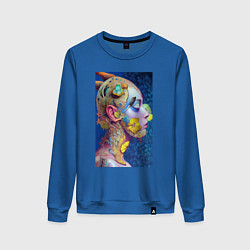 Свитшот хлопковый женский Гордая мадонна - нейросеть - fantasy, цвет: синий