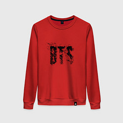 Свитшот хлопковый женский BTS logo, цвет: красный