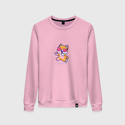 Свитшот хлопковый женский Влюбленный котяра, цвет: светло-розовый
