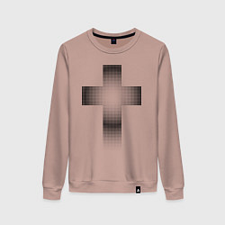 Свитшот хлопковый женский Крест православный, цвет: пыльно-розовый