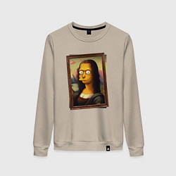 Свитшот хлопковый женский Mona Simpson, цвет: миндальный