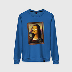 Свитшот хлопковый женский Mona Simpson, цвет: синий