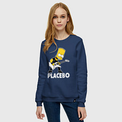 Свитшот хлопковый женский Placebo Барт Симпсон рокер, цвет: тёмно-синий — фото 2