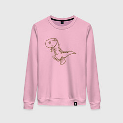 Женский свитшот Шагающий рисованный динозавр