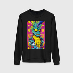 Свитшот хлопковый женский Demon Oni - pop art, цвет: черный