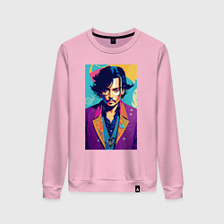 Свитшот хлопковый женский Johnny Depp - celebrity, цвет: светло-розовый