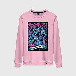 Свитшот хлопковый женский Blink 182 рок группа, цвет: светло-розовый